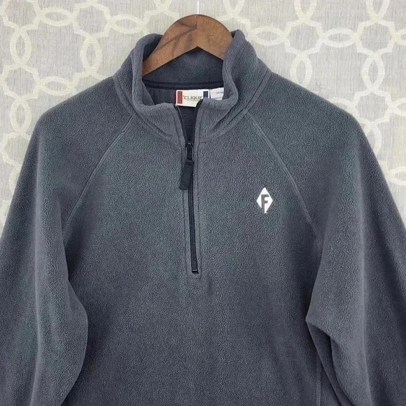 Clique Mock neck Pullover Men's Fleece Sweatshirt M Gray - Picture 3 of 7